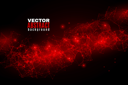 Abstract red mesh on black background. Red abstract background. Vector illustrationのイラスト素材