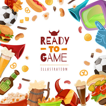 Fan paraphernalia sport bar itemsのイラスト素材