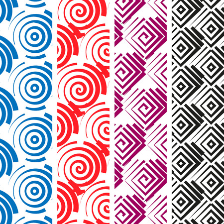 vector, seamless, wallpaper, decoration, tile, floral, ornament, red, line, curve, graphic, element, black, shape, fabric, abstract, modern, illustration, geometric, decorative, retro, collection, backdrop, texture, design, color, colorful, blue, paper, sのイラスト素材