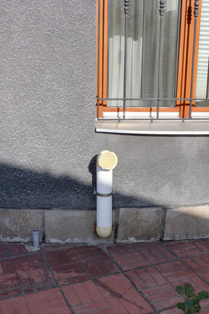 Air vent system in a private house Pipes on the street