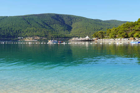 Beautiful Chic bay of emerald Aegean Sea Paradiseの写真素材