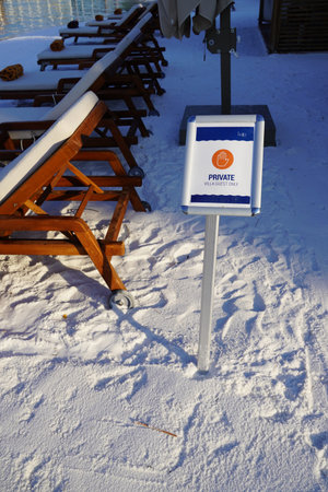 Caution - Private guests only, on the white sand in Lux hotelの写真素材