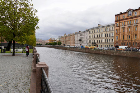 Saint-Petersburg, Russia - November, 2020 Street view in Historical centre of the cityのeditorial素材