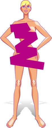 Woman who stands in nakednessのイラスト素材