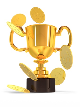 trophy and coinの写真素材