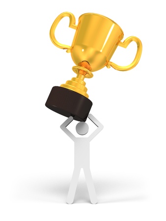 human and trophyの写真素材