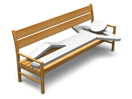 human and benchの写真素材