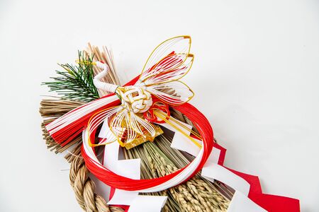 Japan's New Year Ornament on White Backgroundの写真素材