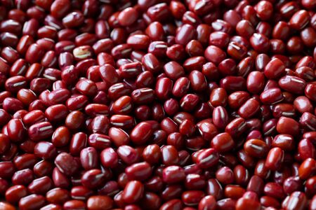 Red adzuki beans background from directly above. Organic,healthy food concept.の写真素材