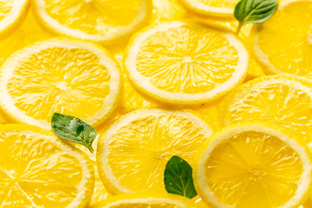 Sliced lemons.
for background.Top view.