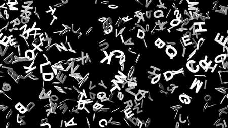 White alphabets on black background.
3D abstract illustration for background.の写真素材