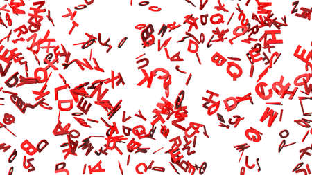 Red alphabets on white background.
3D abstract illustration for background.の写真素材