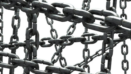 Old chains on white background.
abstract illustration.