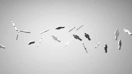 White human shaped objects on white background.
3D illustration for background.の写真素材