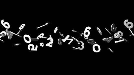 White numbers on black background.
3D illustration for background.の写真素材