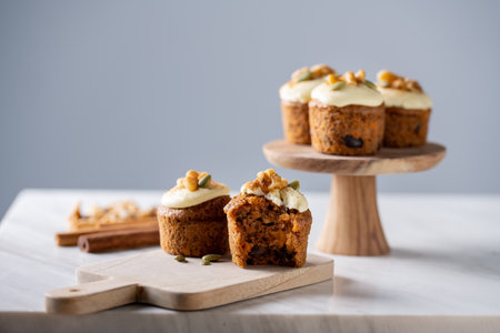 Delicious carrot cupcakes.
Sweets image.の写真素材
