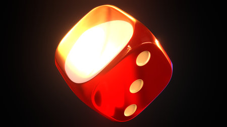 Shiny red dice.
3DCG dice illustration.の写真素材