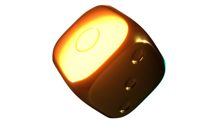 Shiny gold dice.
3DCG dice illustration.の写真素材