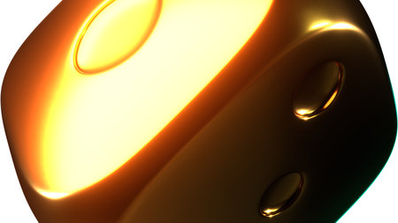 Shiny gold dice.
3DCG dice illustration.の写真素材