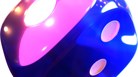 Shiny blue dice.
3DCG dice illustration.の写真素材