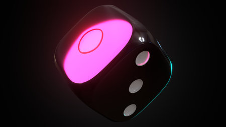 Shiny black dice.
3DCG dice illustration.の写真素材