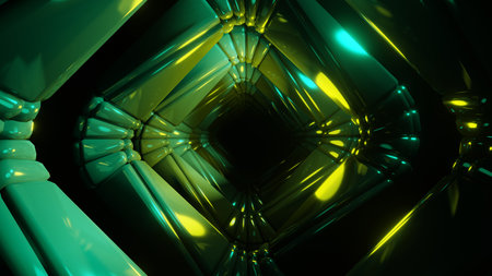 Sci Fi Futuristic strange tunnel.
3D illustration for background.の写真素材