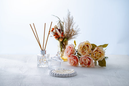Pearl necklace and accessories.
Interior image.