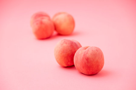 Juicy sweet peaches. Image of a delicious peach.の写真素材