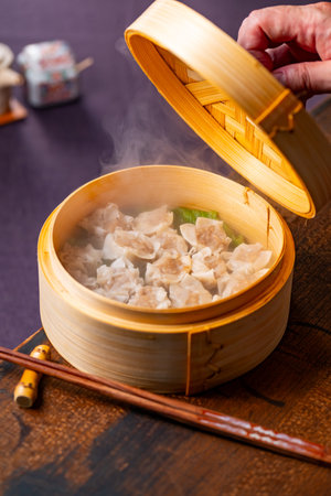 Siu Mai - Chinese steamed pork dumplings. Image of a delicious Siu Mai.