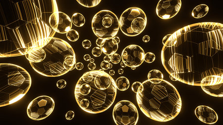 Holographic Soccer Balls.A detailed 3D render of a holographic soccer balls. Perfect for sports,...