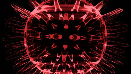 Holographic Virus Concept 3D Illustration

3D rendering of a holographic virus isolated on a black background. Perfect for medical, scientific, and futuristic technology themes.の写真素材