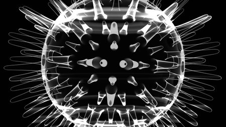 Holographic Virus Concept 3D Illustration

3D rendering of a holographic virus isolated on a black background. Perfect for medical, scientific, and futuristic technology themes.の写真素材