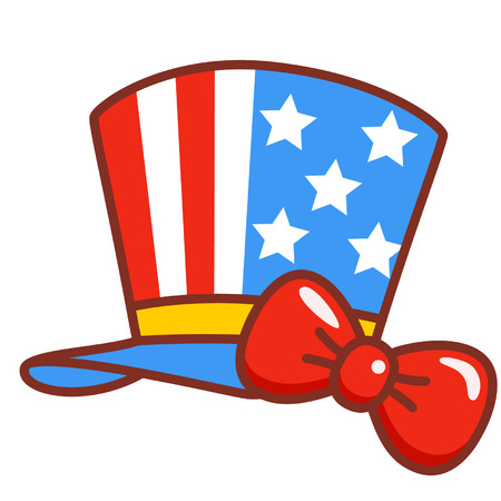 American flag top hatのイラスト素材