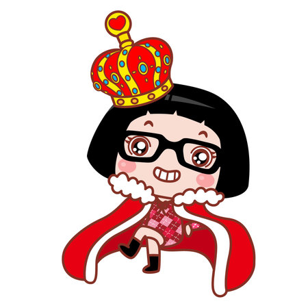 Cute cartoon girl in royal costumeのイラスト素材