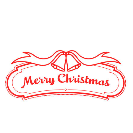 Label with the words Merry Christmasのイラスト素材