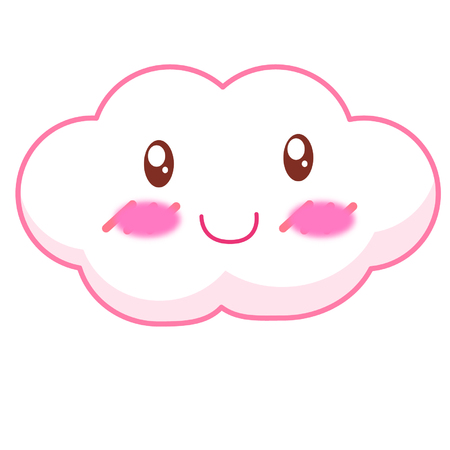 Cute cartoon cloudのイラスト素材