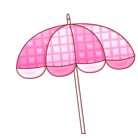 Cartoon pink parasolのイラスト素材