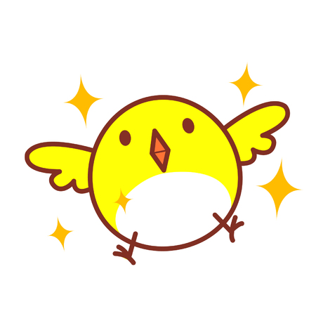 Cute cartoon bird flyingのイラスト素材