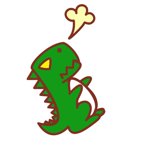 Cartoon angry dinosaurのイラスト素材