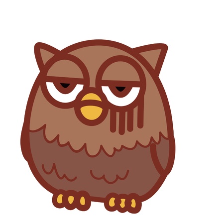 Unamused cartoon owlのイラスト素材