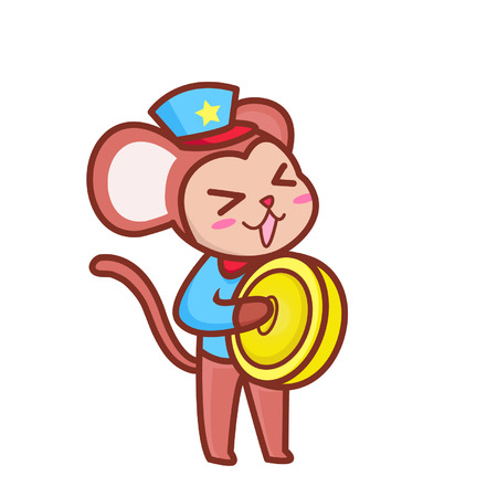 Cute cartoon monkey playing cymbalsのイラスト素材