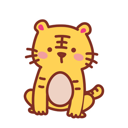 Cute cartoon tigerのイラスト素材
