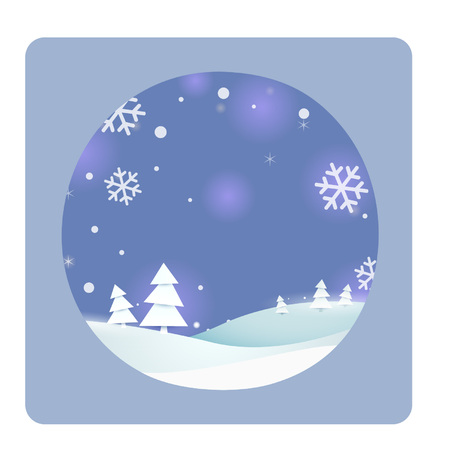 Cartoon outdoor winter sceneのイラスト素材