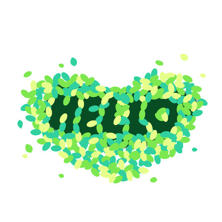 Hello text formed by leavesのイラスト素材