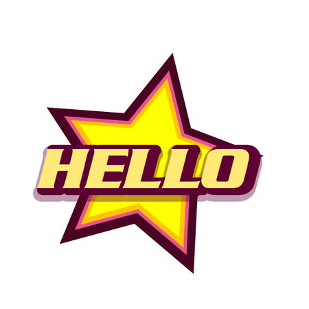 Hello word with starのイラスト素材