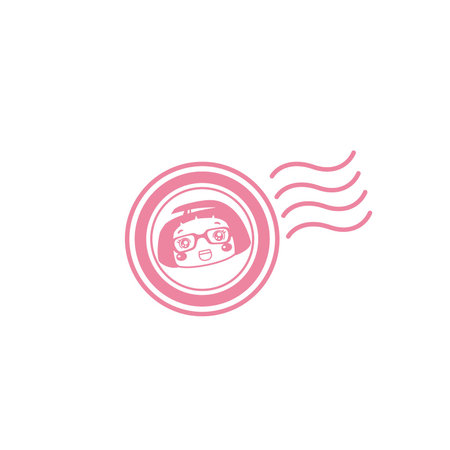 Cute cartoon girl with post mark conceptのイラスト素材
