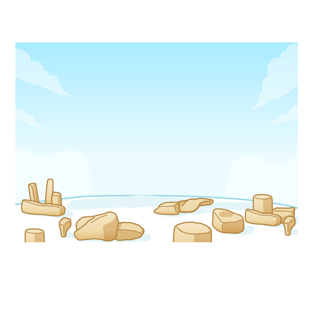Rocks on the beach backgroundのイラスト素材