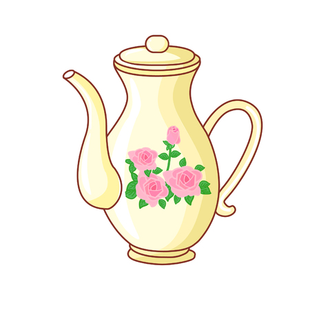 Cartoon english teapotのイラスト素材