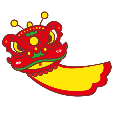 Cartoon lion dance costumeのイラスト素材