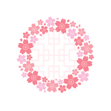 Cartoon floral wreath designのイラスト素材